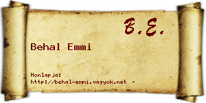 Behal Emmi névjegykártya